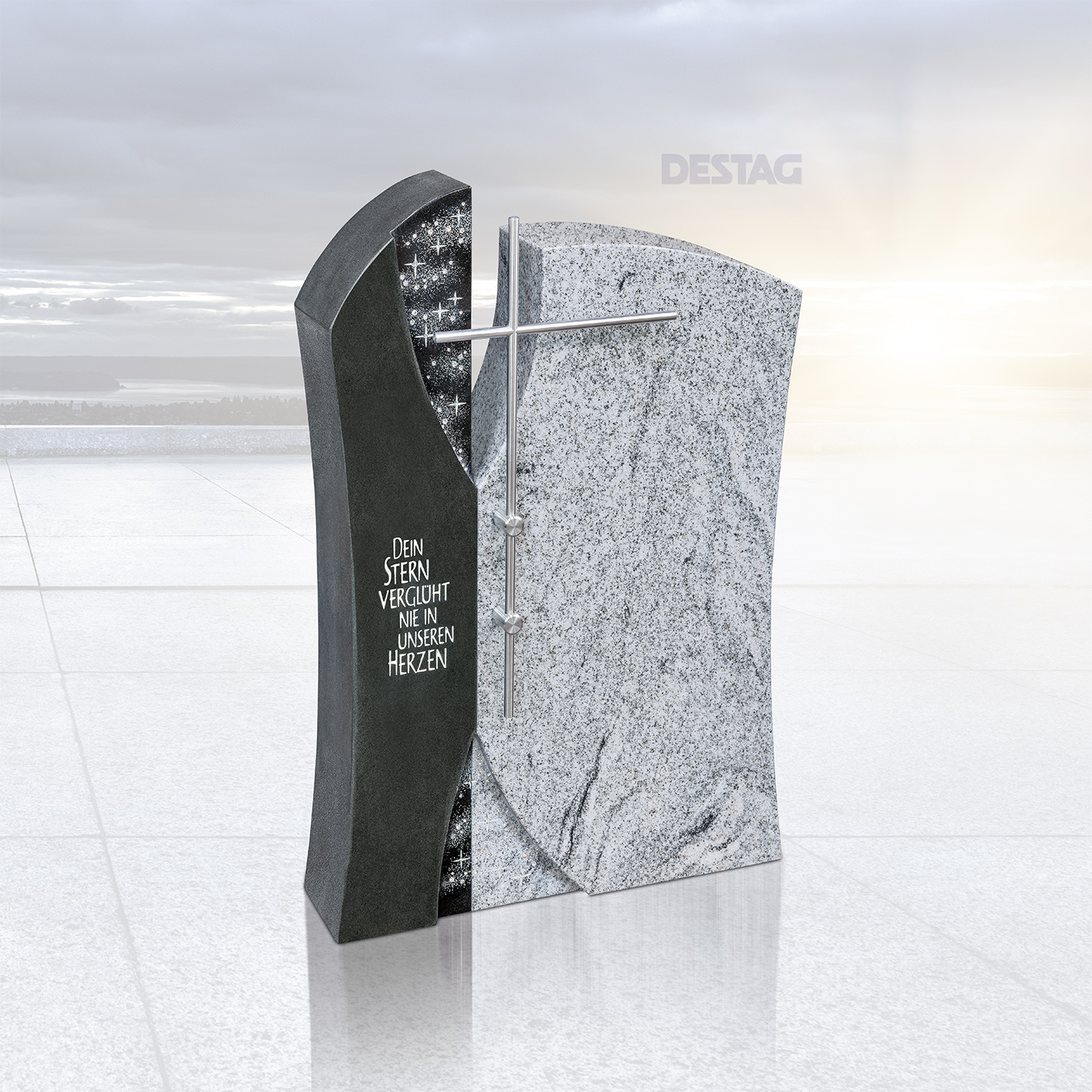 R 18-07 (F) Indian Black, Viscunt White mit Or. Nr. 728 mit Edelstahlkreuz Nr. DM-200